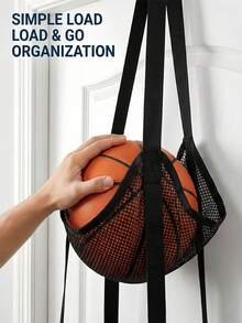 Vertical Mesh Basketball Storage Bag Sports Ball Storage Bag Multi-Layer Hanging Organizer For Basketball Volleyball Helmets Toys And Equipment Organization Space-Saving With Compartments Basketball Essential Accessories - Multicolor - View 3