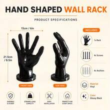 1Pc Hand-Shaped Wall Mounted Ball Holder, Creative Sports Ball Storage & Display Rack For Basketball, Soccer, Volleyball And Football, Space-Saving Organizer For Bedroom, Garage, Gym & Game Room - Multicolor - View 6