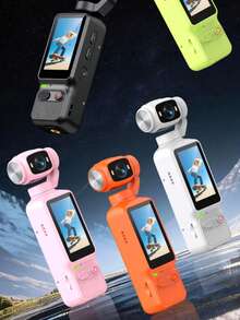 4K Handheld Action Camera, Supports 90° Right/180° Up & Down Rotation, Lighter & More Portable, Suitable For Vlog Video Recording And Life Documentation, With Dual Fill Lights, No App Required, Pocket Vlog Camera, Suitable For Travel And Daily Recording, Back To School Gift - Multi-color B Style - View 8