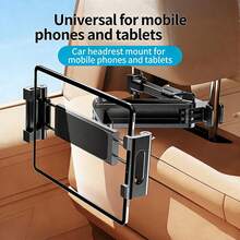 1pc Telescopic Car Headrest Tablet Phone Holder, 360° Rotatable Stretch Back Seat Mount Stand For 4-11 Inch Cell Phones & Tablets, Car Rear Seat Entertainment Bracket - A - View 2