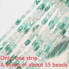 1 String Of Approx. 55pcs 4*7mm Grid Rectangular Colored Glass Beads DIY Jewelry Accessories Holiday Gift Shoes Clothing Accessories Phone Keychain Car Pendant Making Material - 4*7mm Long Grid - View 18