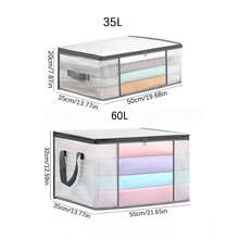 Large Capacity Clothing Storage Bag With Transparent Window, Waterproof And Dustproof, Foldable Bedding Storage Bag With Durable Zipper And Handle, Suitable For Home Closet Bedroom Bedding Organization And Storage - View 6