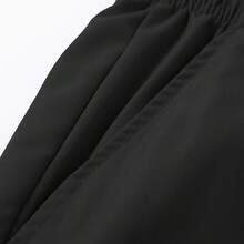 Men's Long Sports Cargo Pants, Elastic Drawstring Waist, Built-In Multi-Pocket Design, Outdoor Hiking Black - Black - View 5