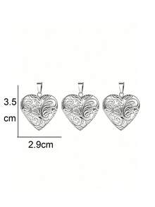 3pcs Fashion Stainless Steel 18K Gold Plated Heart Oval Portrait Relief Locket Pendant, Locket Photo Box With Flip Cover, DIY Unique Ideal Gift For Friends Birthday, Family, Mom/Grandma/Wife Anniversary Gift, Autumn Fashion, Casual, Vintage, Personalized, Daily Wear, Party, Mother's Day, Valentine's Day, Graduation, Wedding - Multicolor - View 28