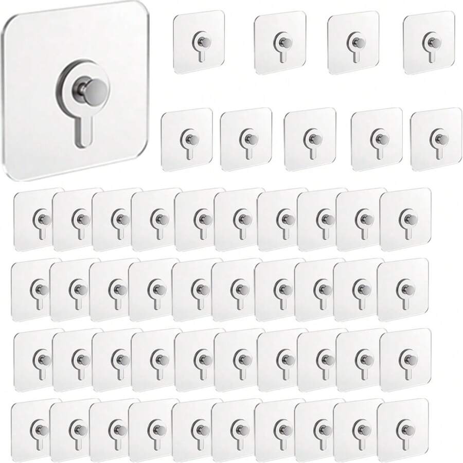 No-Drill Picture Hanging, Adhesive Picture Hanging Hooks, Transparent Adhesive Hooks For Frames, Bathrooms And Kitchens