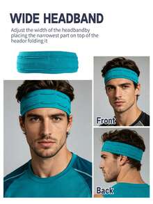 4pcs Strip Headbands, Unisex Functional Sports Flat Headband, Elastic Fabric, Breathable Sweat-Absorbent, Comfortable Fit, Outdoor Riding Motorcycle Driving Headband - Multicolor - View 6