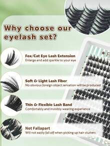FQBFQB 2Boxes,Lashes With Spikes,9-18mm Length Mixed, Fairy Lashes Lash Clusters, Thick Single Lash For DIY Pointed Tip Lash Extension, Cartoon Lash Extension, Dense Lashes - D - View 3