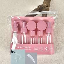 Bộ 9 chai du lịch trong suốt màu xám, bộ bình đựng đồ vệ sinh cá nhân chống rò rỉ có thể nạp lại kèm chai xịt vòi bơm, phễu, dụng cụ gạt, chai đựng dầu gội sữa dưỡng kem mỹ phẩm chuẩn TSA, đồ du lịch thiết yếu di động kèm túi đựng có khóa kéo - A - Xem 8