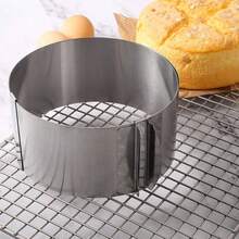 15.24-30.48 Cm Stainless Steel Cake Mold, Can Be Used For Universal Size Cake Rings, Stainless Steel Telescopic Cake Mold, Different Heights Can Be Selected, Commonly Used Chiffon Cake Mold, Round Baking Mold, Cake Edge Mold - View 6