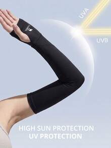 CAMEL CROWN Ice Silk Cool Full Finger Hand Sleeve, UPF High UV Protection Sun Protection Arm Sleeve, Unisex, Summer Driving UV Protection Arm Cover - Obsidian Black - View 3