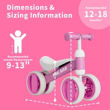 The Baby's First Walking Car Baby Balance Bike Perfect First Vehicle For Toddlers 1+ Years Old Birthday Gift For One-Year-Old Children First Riding Experience No Battery Needed, Christmas Gifts Halloween Gifts - Black - View 1