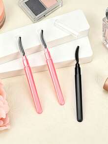 6/4/2pcs Silicone Eyelash Comb With Transparent Dust Cover, Portable Silicone Comb For Eyelashes And Eyebrows, Mascara Brush, Eyelash Auxiliary Tool, Eyelash Tool - Multicolor - View 3