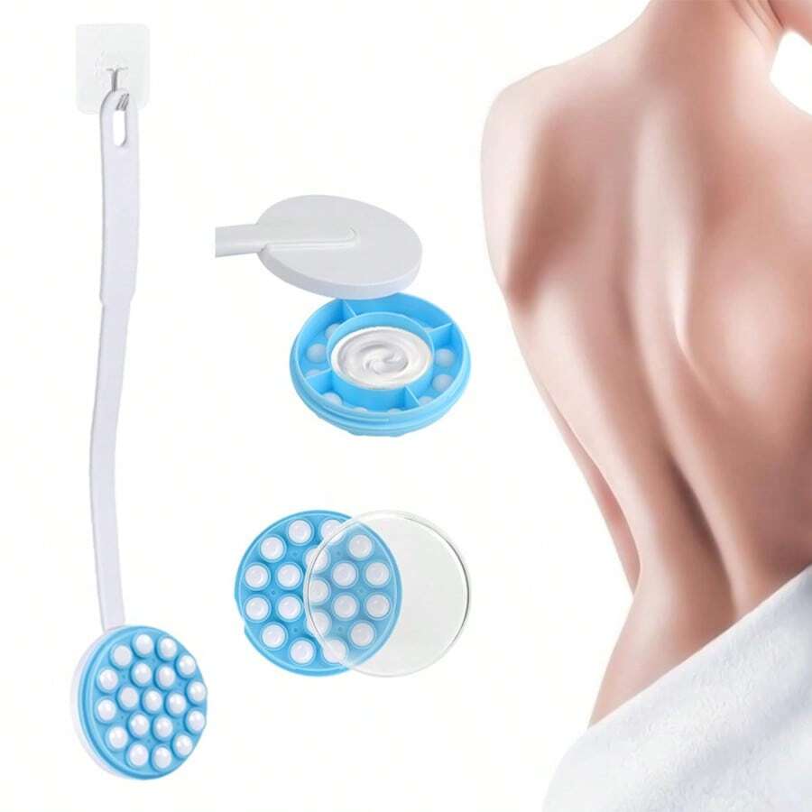 背部乳液塗抹器按摩器 手持式 易抓握 使用方便 適用於背部、腿部與足部 防曬乳、乳液與沐浴露 長柄洗澡刷 易用手動出液式 - A - 查看 1