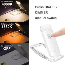 1pc Foldable Mini LED Flashlight With Adjustable Transparent Bracket, Portable Book Light Desk Lamp For Reading Studying Working Camping Emergency Home Bedroom Office Night Lighting Use - Night Light - View 5