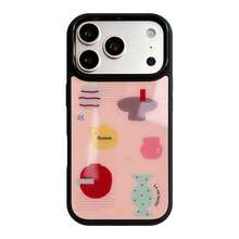GUCADI Colorful Geometric Vase Phone Case, Compatible With IPhone 17 Pro Max, Apple 16 Pro, 14/15. It Has A Unique High-End Texture, Durable And Scratch-Resistant. It Features Uniqueness, Black Background, Geometric Patterns, Graffiti, Minimalist Art, Personalized, Creativity, Geometric Design, Simple Style, Contrasting Colors, Niche, Style. - Pink - View 8