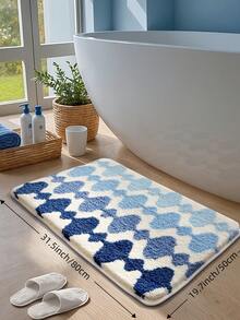 1 pieza Alfombra de baño, tacto suave y cómodo con efecto aterciopelado, diseño de bloques de color geométrico, respaldo antideslizante de TPR, apta para cocina, exterior, interior, pasillo, dormitorio, sala de estar, junto a la cama, lavable a máquina y fácil de limpiar, alfombra decorativa para baño - Multicolor - Ver 11