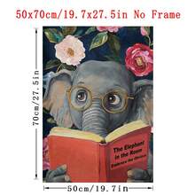 1pc Framed/Unframed Quirky Elephant Reading Book Wall Art Print Embrace The Obvious Fun Animal Posters Lover Gift, Humorous Wall Decor, Humorous Pigeon Reading 'The Art Of Pooping On People' Pink Literary Wall Art Print Funny Bathroom Decor - Animal - View 20