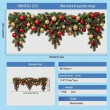 1pc Christmas Window Decal – Pine Branches, Red Berries, And Ornaments – Festive Party Decoration – Home Window Sticker – Shop Window Cling – Merry Christmas - View 8