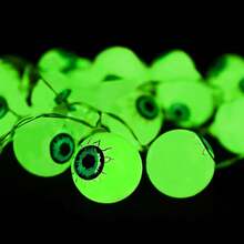 30pcs LED 3D Eyeball String Lights, Halloween Decorative Lights, Battery Powered, Suitable For Outdoor And Indoor, Ideal Decoration For Garden Party - Green Eyes - View 7