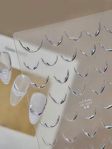 1 Silver Relief Nail Art Charm Sticker Style Modern Minimalist Nail Art Sticker Metal French Sticker DIY Nail Stickers - Silver - View 3