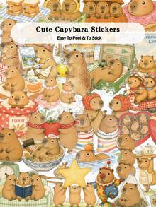 50pcs Cute Capybara For Suitcase, Scrapbook, Skateboard, Guitar Storage Box, Decorative DIY Transparent Stickers - Cute Capybara - View 8