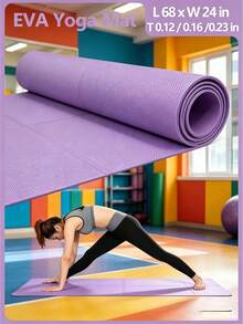 EVA Yoga Mat Pilates Solid Color Exercise Mat, With Strap, Suitable For Yoga, Pilates, Plank, Fitness, Gymnastics, Workout, Gym, Home Exercise, Great Gift For Mother's Day, Birthday, Yoga Equipment, Exercise Mat - Multicolor - View 5