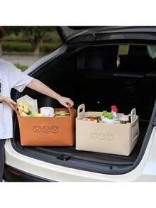 2pcs Car Trunk Organizer Storage Box, Felt Material With Handle, Foldable Multi-Functional Car Storage Box, Suitable For Cars, Vehicles, SUVs, Trucks - A - View 10