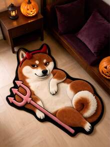 1pc Shiba Inu Pattern Floor Mat, Living Room Carpet, Rug, Area Rug, Small Area Rug, Mat, Home Decor, Large Living Room Carpet, Round Carpet, Living Room Home Decor, Room Decor, Washable Carpet, Graduation Gift - Shiba Inu - View 3