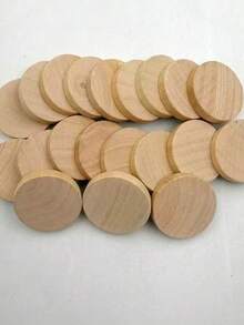 45pcs Wooden Craft Blocks, 5mm Thick Wooden Cylinders, Wooden Rods, Wooden Models For DIY Crafts Painting And Architectural Carving - DIY Round Wooden Blocks - View 2
