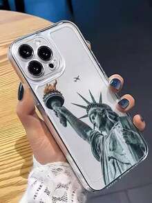 1 pieza Funda de teléfono TPU con cobertura completa anti-caída IMD con diseño de la Estatua de la Libertad compatible con Apple 11 Pro Max/12 Pro Max/13 Pro Max/14 Pro Max/15 Pro Max/16 Pro Max/17 Pro Max - Multicolor - Ver 4