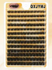 156 Clusters DD Curl Fluffy Cross-Clustered False Eyelashes, Soft Reusable Single Cluster False Eyelashes, Voluminous Lightweight DIY Home Eyelash Clusters, Comfortable Thin Stem Daily Wear, Natural Voluminous Self-Applied Eyelashes, Suitable For Doll Eye Makeup - DD - View 5