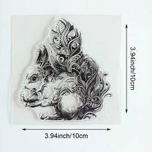 Transparent Silicone Stamps, DIY Scrapbooking Decoration, Collage Photo Album Greeting Card Making, Vintage Floral Forest Aesthetic Animal Patterns - Abstract - View 33