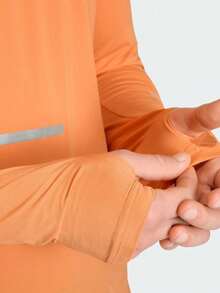Adidas Men's Adi365 LS M Long Sleeve T-Shirt Woven Collarless Long T-Shirt KA2441 - Orange - View 5