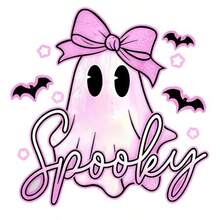 1 peça/2 peças/3 peças Adesivos de Transferência de Calor com Padrão de Laço de Fantasma Rosa de Halloween, Adequado para Camisetas DIY, Denim, Almofadas, Mochilas, Bonés e Capas de Sofá, À Prova d'Água, Resistente ao Desbotamento, Durável, Lavável, Adesivos de Plástico, Padrões Divertidos, Decoração de Tecido, Embelezamento de Roupas, Entusiastas de Artesanato - Multicolorido - Visão 1