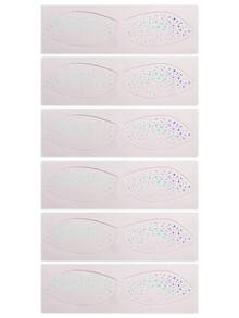6pcs Holographic Eye Face Temporary Tattoo Sticker, Glitter Iridescent Gradient Dot Speckle Design, Waterproof Sweat-Proof Self-Adhesive Long-Lasting, For Women And Girls, Rave Festival Party Concert, Holiday, Fake Tattoos - Multicolor - View 9