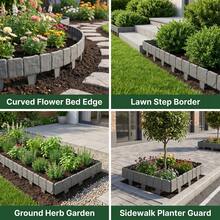 AXOSY 17Pcs Dark Grey Cobbled Stone 2.5D Texture Garden Lawn Edging Plant Border - Hammer-In Installation For Lawn, Garden, Vegetable Beds, Courtyard & Patio Landscapin - B - View 4