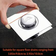 2 piezas Desagüe de piso de baño - Desagüe portátil de operación con el pie de estilo minimalista moderno, núcleo de desagüe a prueba de olores para baño, tapa sellada anti-olor repelente de insectos, desagüe a prueba de olores - Adecuado para baño, pasillo, baño, bañera y cocina - Multicolor - Ver 3