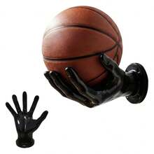 1Pc Hand-Shaped Wall Mounted Ball Holder, Creative Sports Ball Storage & Display Rack For Basketball, Soccer, Volleyball And Football, Space-Saving Organizer For Bedroom, Garage, Gym & Game Room - Multicolor - View 2