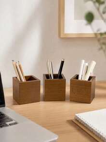 Warm Wooden Aesthetic Desktop Storage & Display Box, Nordic Style Wooden Remote Control Holder, Suitable For Organizing Air Conditioner Remotes, Essential Storage Rack For Coffee Table And Entryway, Create A Tidy Home - Multicolor - View 12