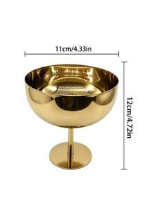 3 Styles Gold Stainless Steel Round High-Foot Dessert Cups In Large/Medium/Small Sizes, Multiple Specifications Available, Suitable For Summer Ice Cream, Desserts And Other Daily Home Use And Party Event Tableware Matching - Multicolor - View 11