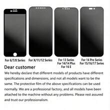 2 piezas Protector de pantalla de cerámica mate anti-espía y privacidad para 17, 16, 15, 14, 13, 12, 11 Pro Max/Mini/XR/X/XS Max/7/8 Plus/SE/14 Plus/17 Air, hecho de material de alta calidad, resistente a arañazos, ideal para consumidores con conocimientos tecnológicos, esencial para la protección de la pantalla, aplicable para uso diario, oficina, hogar, protector de pantalla de privacidad para teléfono, resistente al agua, a prueba de golpes, anti-caídas y resistente a arañazos - Negro - Ver 6