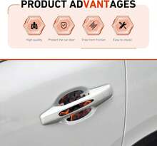 MOXRUQ 8 PCS Car Door Handle Scratch Protectors, Scratch-Proof Door Cup Protectors, Automotive Door Handle Paint Protective Film, Universal For Most Cars (Style 1) - ColorA - View 5