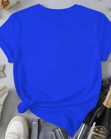 Women T-Shirts - 寶藍色 - 查看 3