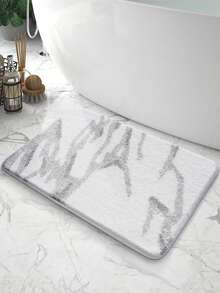 DAJIANG 1 pieza Alfombra de baño, suave y cómoda al tacto, patrón de mármol degradado, respaldo antideslizante de TPR, adecuada para cocina, exterior, interior, pasillo, dormitorio, sala de estar, lado de la cama, lavable a máquina y fácil de limpiar, alfombra decorativa de baño - Gris - Ver 4