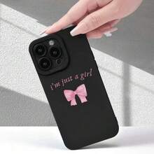 Phone Case: 1 Pink Bow English Pattern Angel Eye Phone Case, Suitable for  17/16/15/14/13/12/11/X/XSMAX/Plus/Pro/Pro Max/17 Air and Galaxy S25/S24 Plus/S23/S22/S21 Ultra and Galaxy A series - Schwarz - Übersicht 11