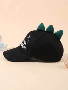 1 PC Black Dinosaur Boys Girls Baseball Cap, Cute T-Rex Print Summer Hat, 3D Spikes Dinosaur Tail Children Cap, Summer Outdoor Casual Kids Accessories - Multicolor - View 8