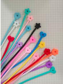 5pcs/10pcs Colorful Silicone Cable Tie Doll Decoration Cords, Random Color - Multicolor - View 13