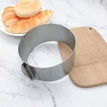15.24-30.48 Cm Stainless Steel Cake Mold, Can Be Used For Universal Size Cake Rings, Stainless Steel Telescopic Cake Mold, Different Heights Can Be Selected, Commonly Used Chiffon Cake Mold, Round Baking Mold, Cake Edge Mold - View 7