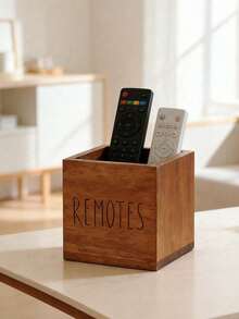 Warm Wooden Aesthetic Desktop Storage & Display Box, Nordic Style Wooden Remote Control Holder, Suitable For Organizing Air Conditioner Remotes, Essential Storage Rack For Coffee Table And Entryway, Create A Tidy Home - Multicolor - View 11