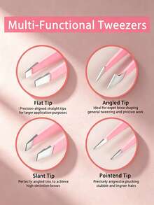 4pcs/1pc High Precision Eyebrow Tweezers, Small Tweezers, Eyebrow Tweezers, False Eyelash, Tweezers Hair Removal Tool Set, Tight Grip, Easily Remove Messy Hair, Travel, Affordable, Gift For Women, Holiday Gift - Multicolor - View 4